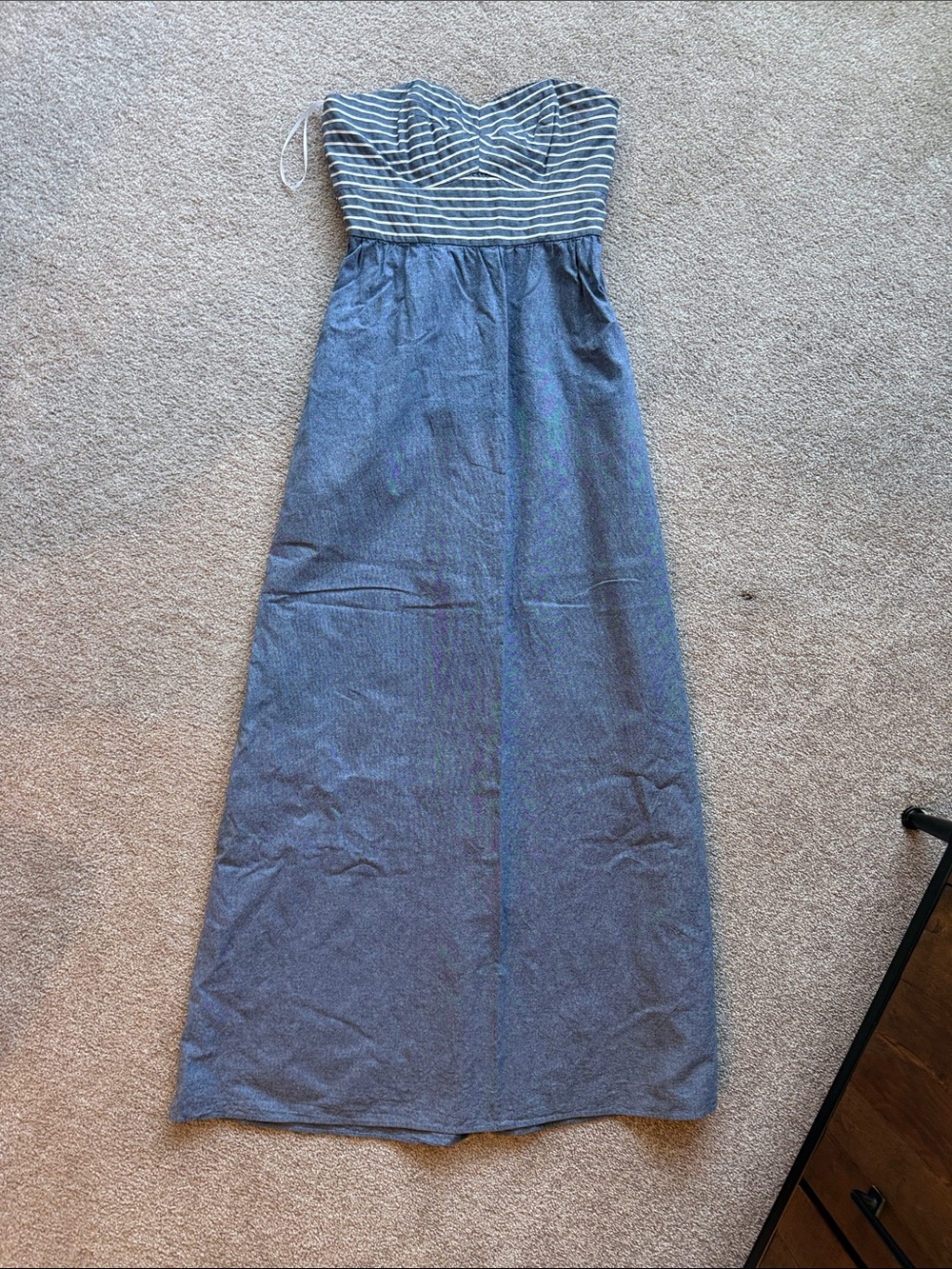 Hutch Blue Striped Strapless Maxi Dress